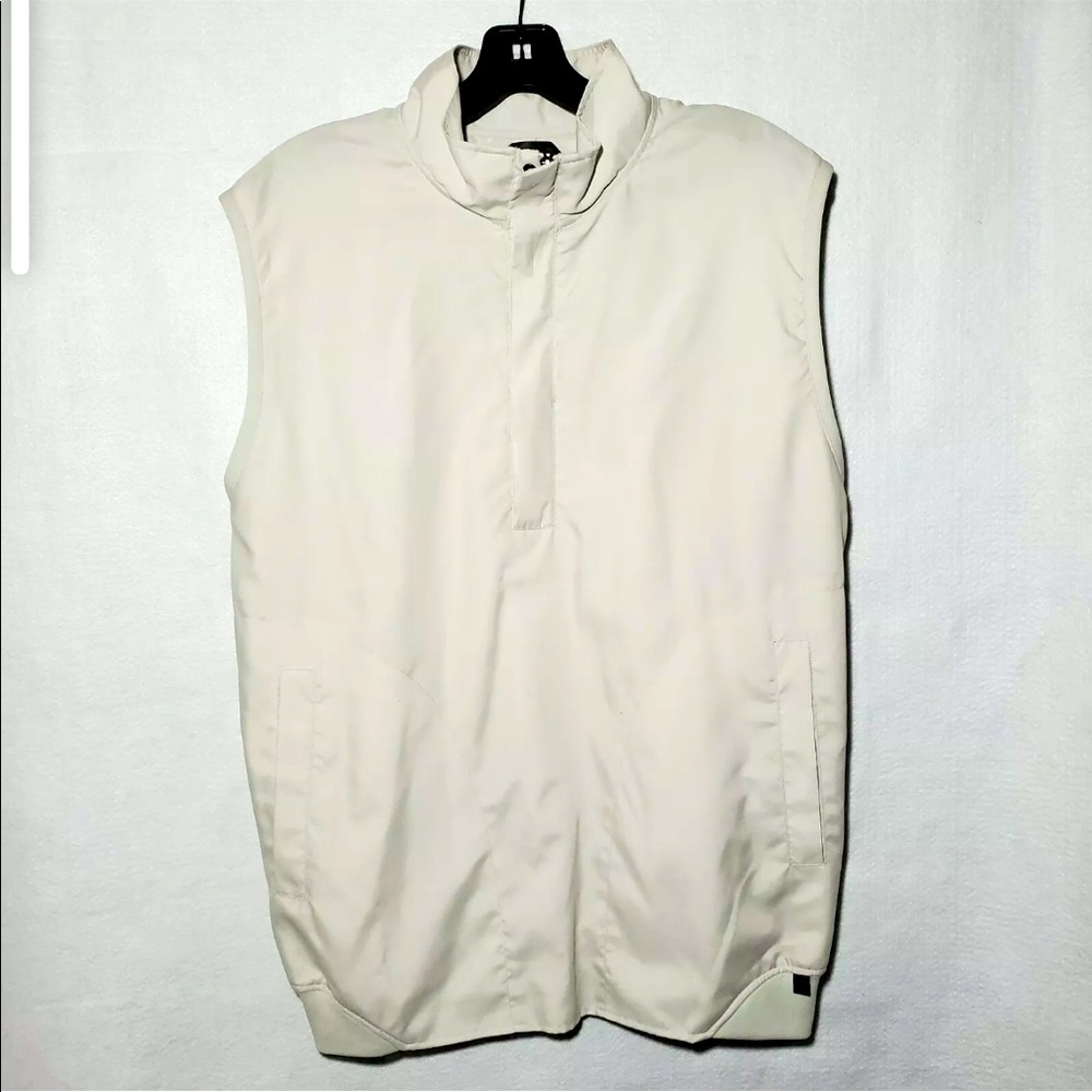 Zero Restriction 1/2 Zip Vest Beige Jacket Mens Small